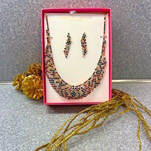 Christian Siriano | NIB | Multicolor Rhinestone Necklace and Earring Set
